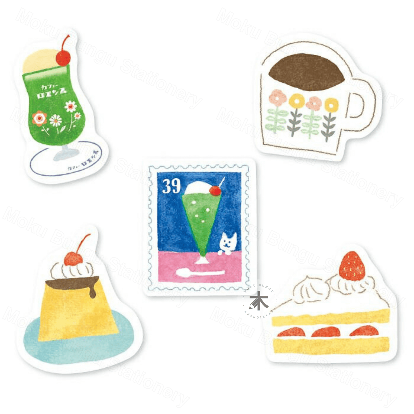 Furukawa Shiko - Washi Flake Stickers - Watashi-Biyori Series - Retro Cafe