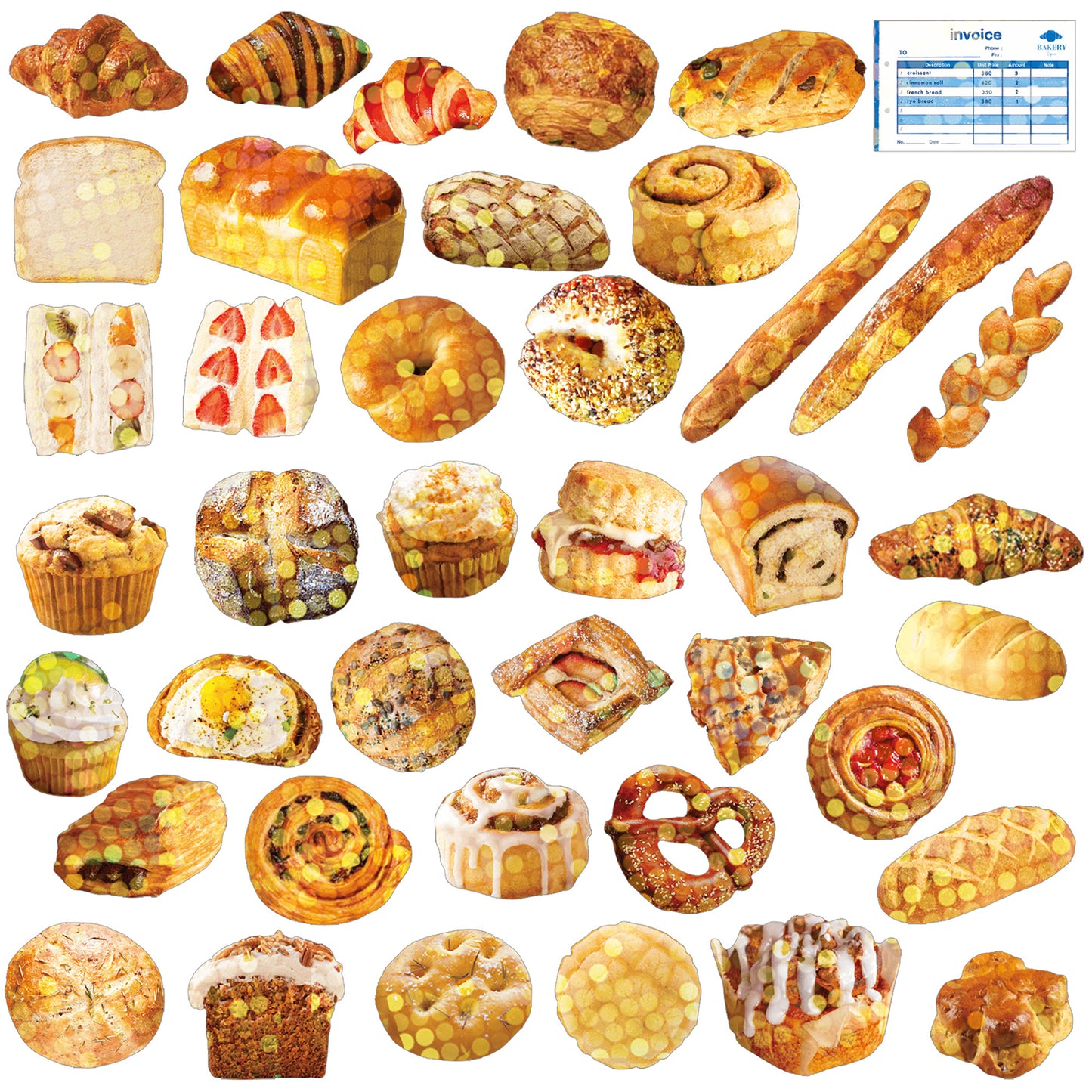 Greeting Life - Hako Seal - Mini Box of Flake Stickers - Bakery