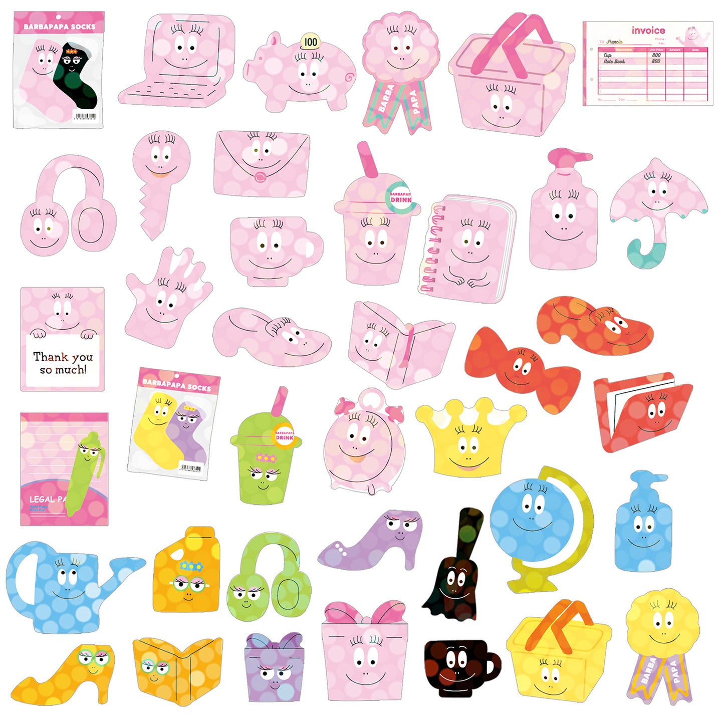Greeting Life - Hako Seal - Mini Box of Flake Stickers - Barbapapa
