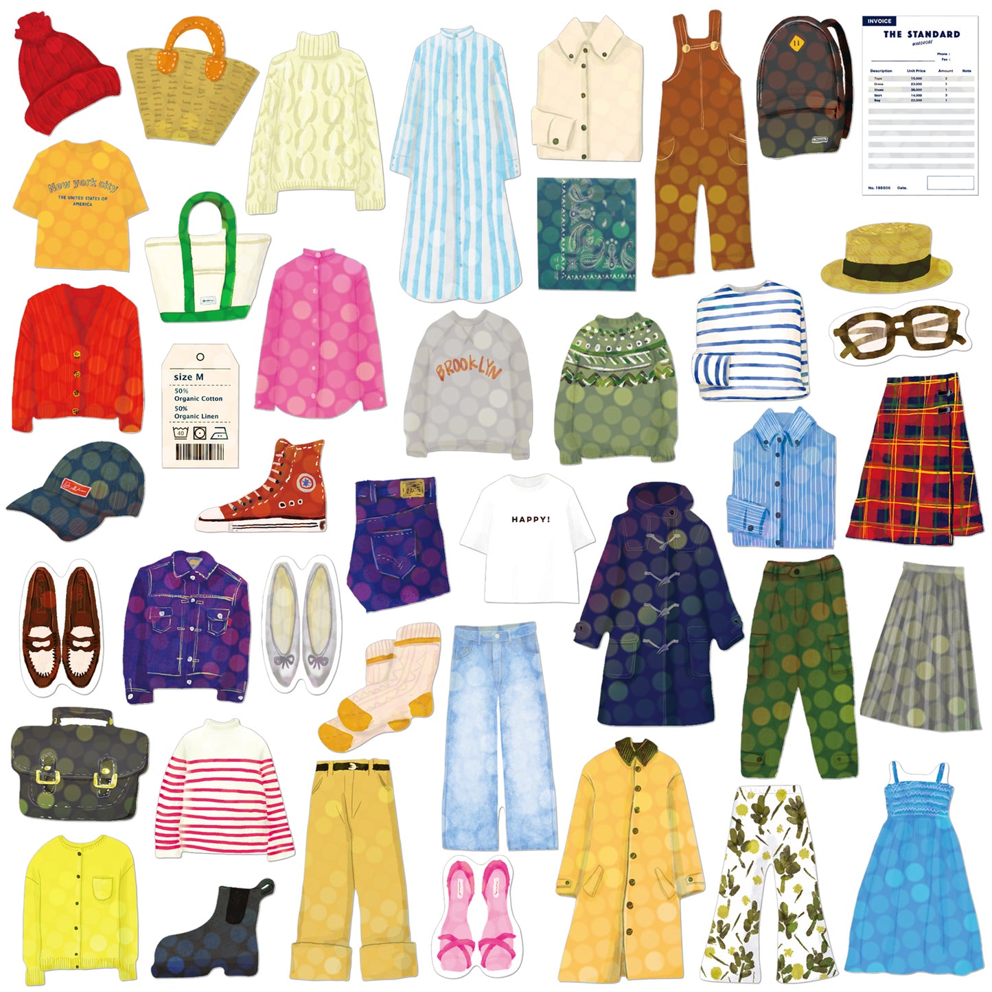Greeting Life - Hako Seal - Mini Box of Flake Stickers - Fashion