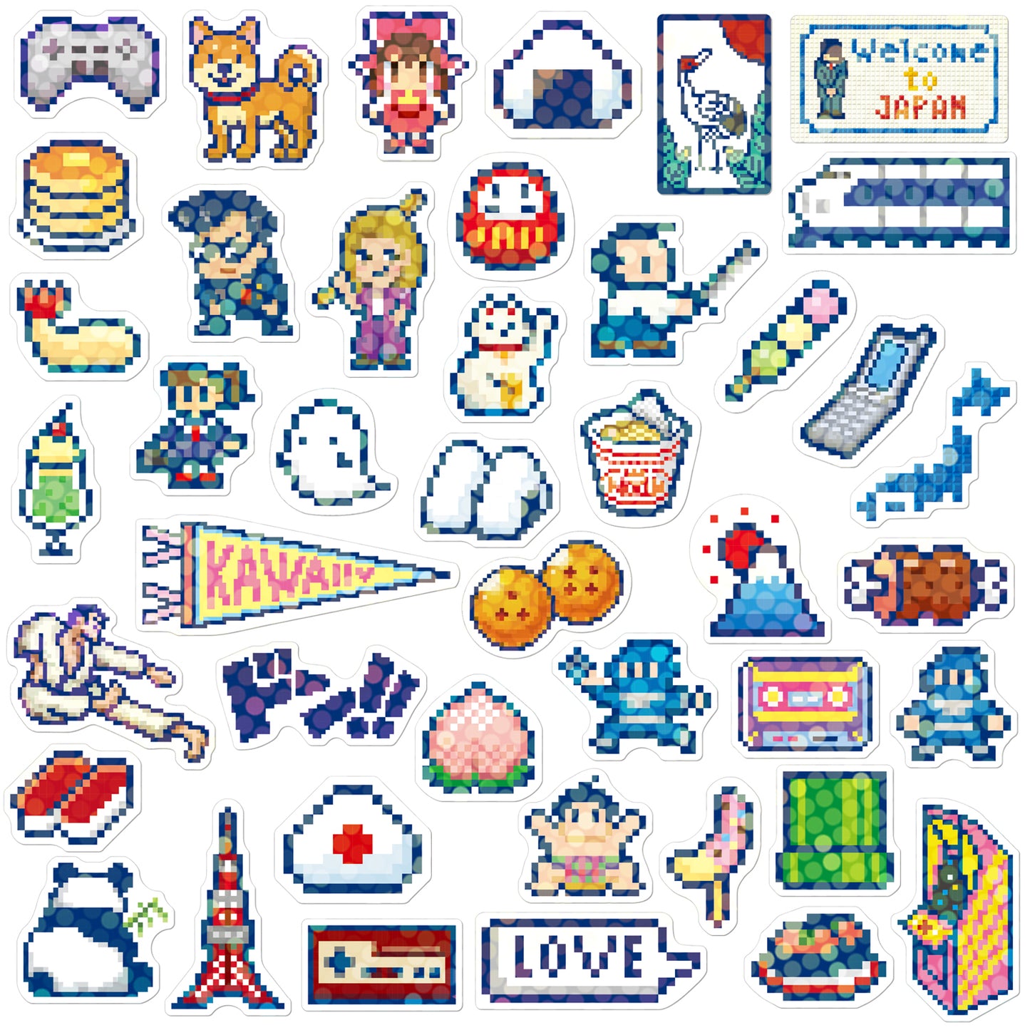 Greeting Life - Hako Seal - Mini Box of Flake Stickers - Japan