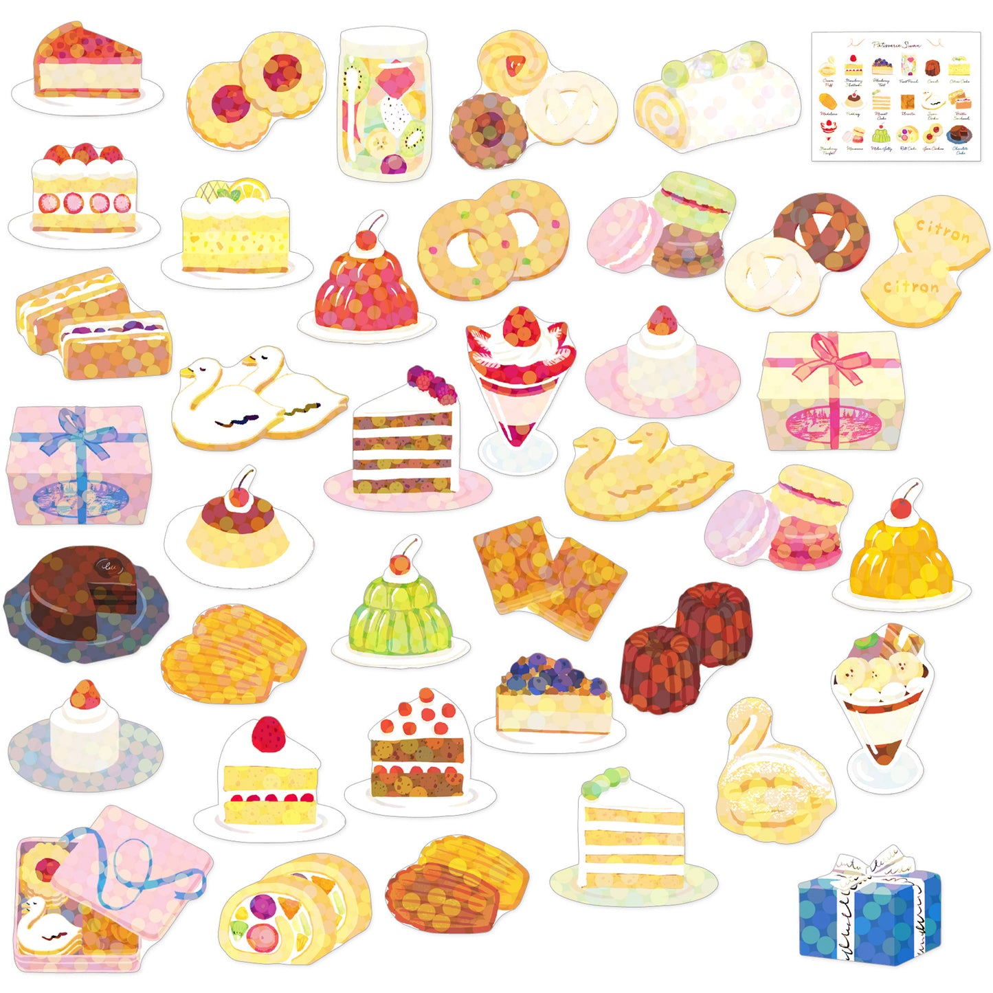Greeting Life - Hako Seal - Mini Box of Flake Stickers - Western Sweets
