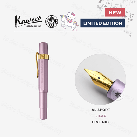Kaweco x Hello Kitty - 50th Anniversary Limited Edition - AL Sport Fountain Pen - Lilac - Fine Nib