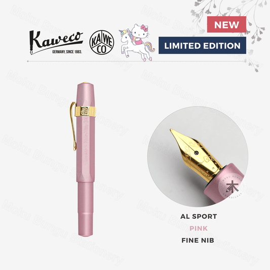 Kaweco x Hello Kitty - 50th Anniversary Limited Edition - AL Sport Fountain Pen - Pink - Fine Nib