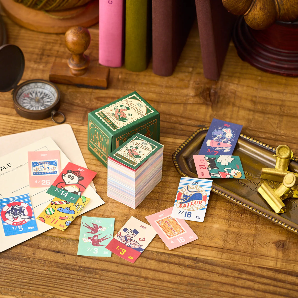 Koyomi Seikatsu - Shinnippon Calendar x Ob1toy - 2027 Mini Rectangle Daily Calendar - 365 Day