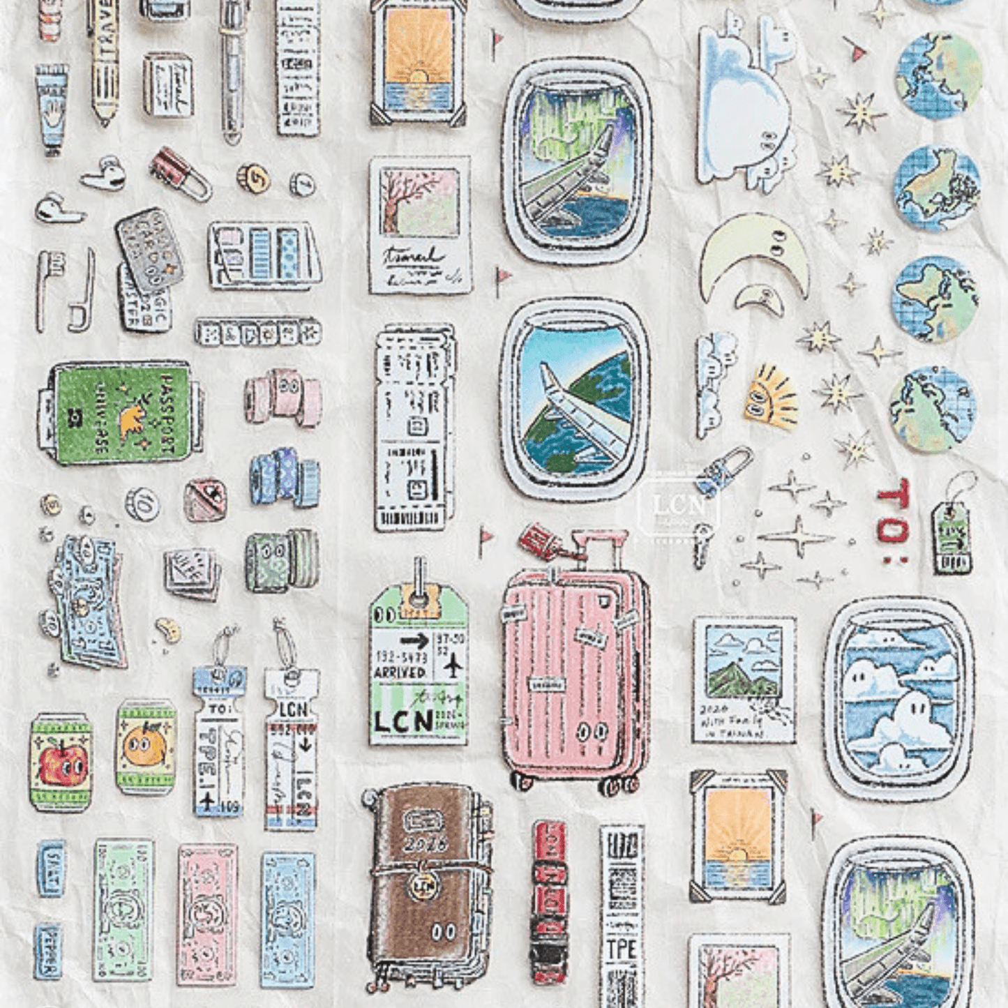 LCN Design Studio - Kiss-Cut PET Tape - Travel Essentials