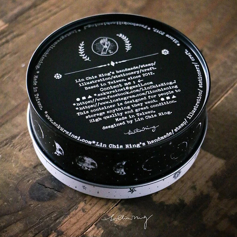 LCN Design Studio - Metal Storage Tin - Round - Moon Phase