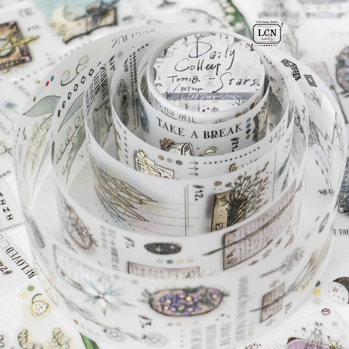 LCN Design Studio - UV Printing Matte PET Tape - Daily Collect - Stars