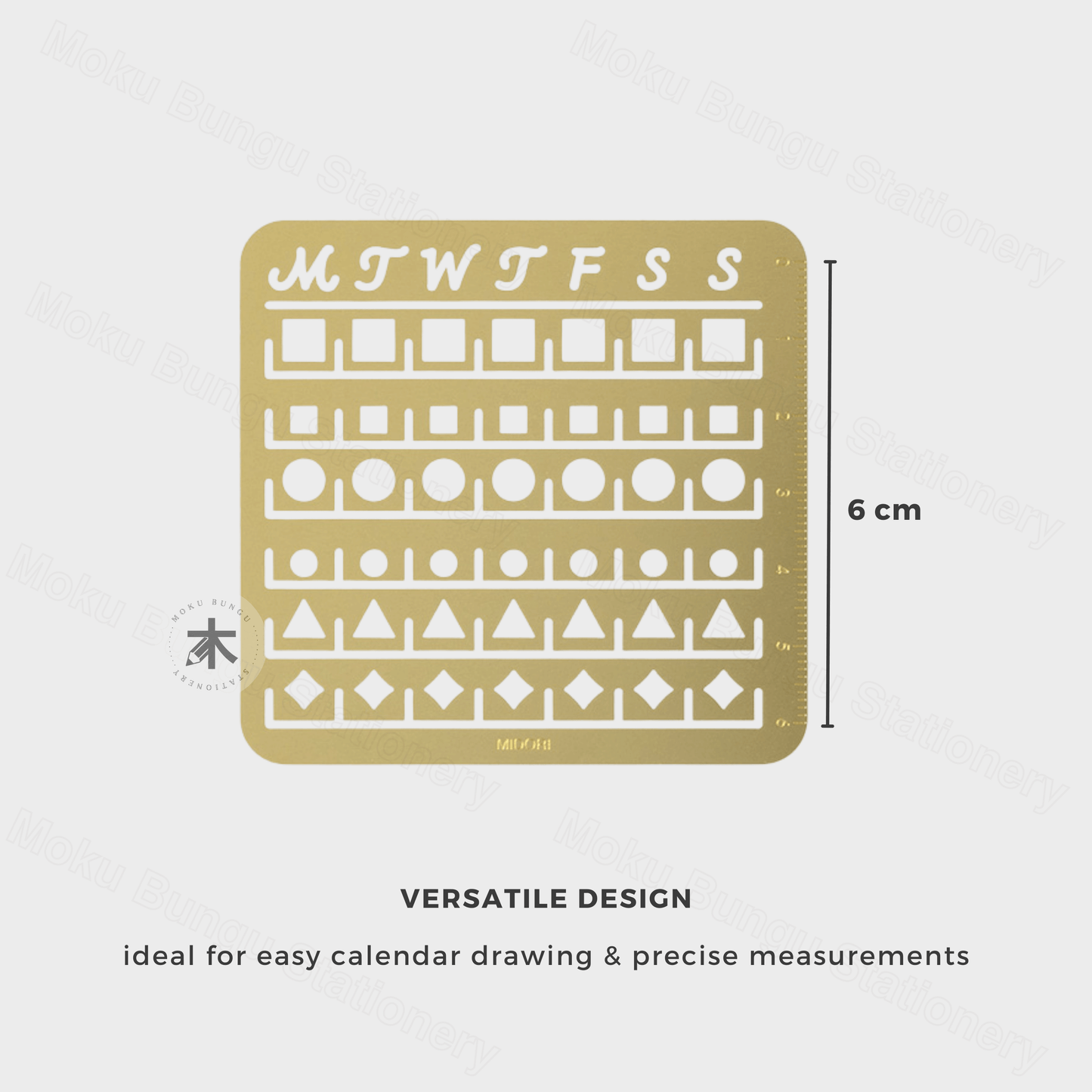 Midori - Brass Calendar Template Stencil - Monthly Block - Medium