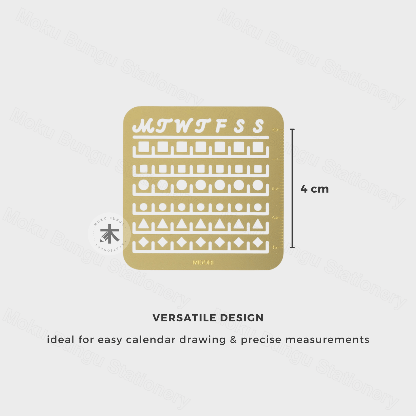 Midori - Brass Calendar Template Stencil - Monthly Block - Small