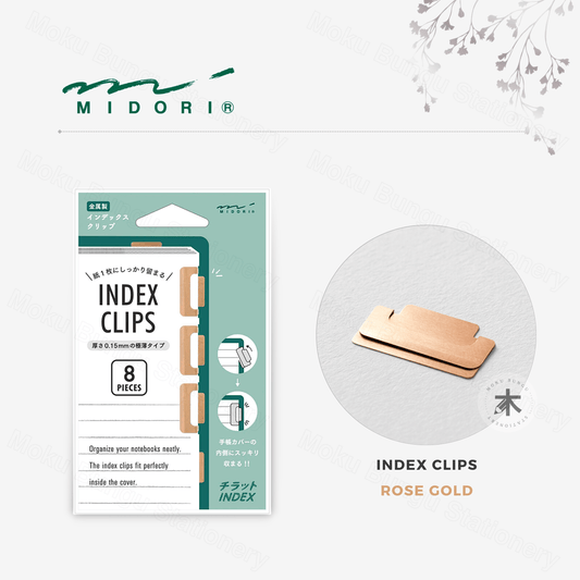 Midori - Index Clips - Set of 8 - Rose Gold