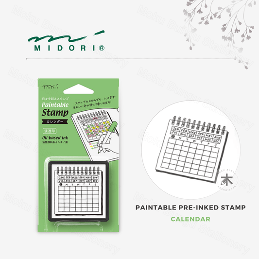 Midori - Paintable Pre-inked Stamp - Calendar