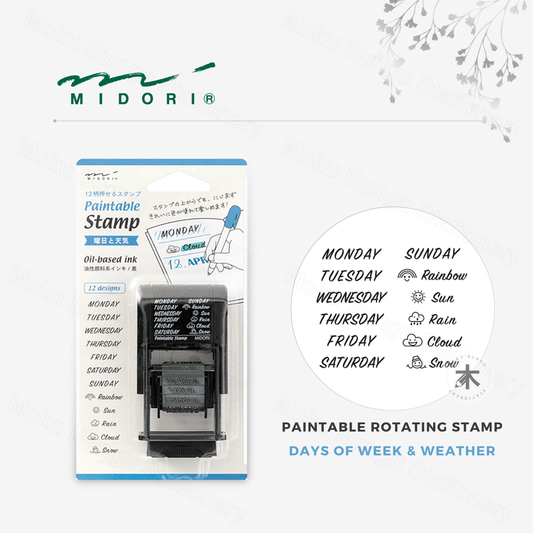 Midori - Paintable Rotating Stamp - Days of the Week & Weather