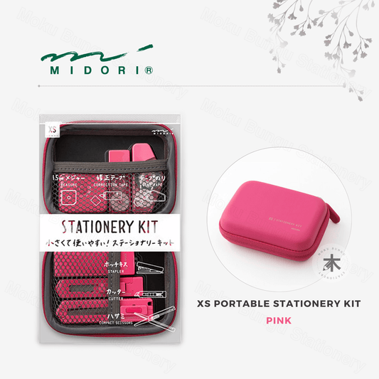 Midori - XS Portable Stationery Kit - Pink