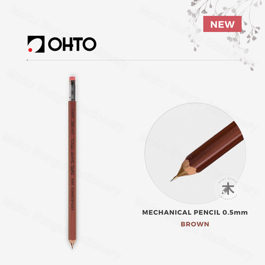OHTO - Wooden Sharp Mechanical Pencil - 0.5mm - Brown