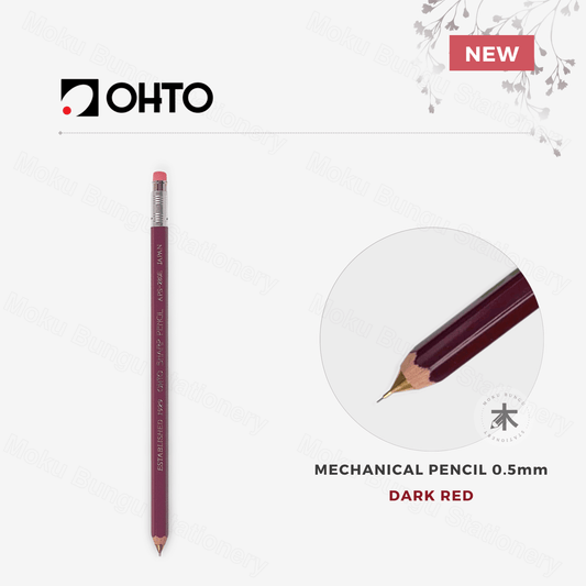 OHTO - Wooden Sharp Mechanical Pencil - 0.5mm - Dark Red