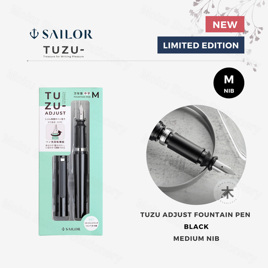 Sailor - TUZU Adjust Fountain Pen - Black - Medium Nib
