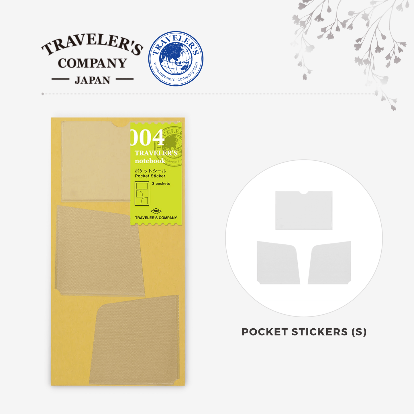 TRAVELER'S notebook Accessory - Regular & Passport Size - 004 Pocket Sticker (S)