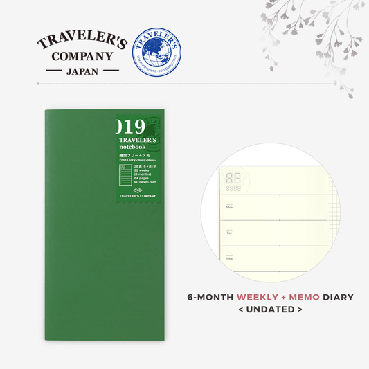TRAVELER'S notebook Refill - Regular Size - 019 Free Weekly + Memo Planner