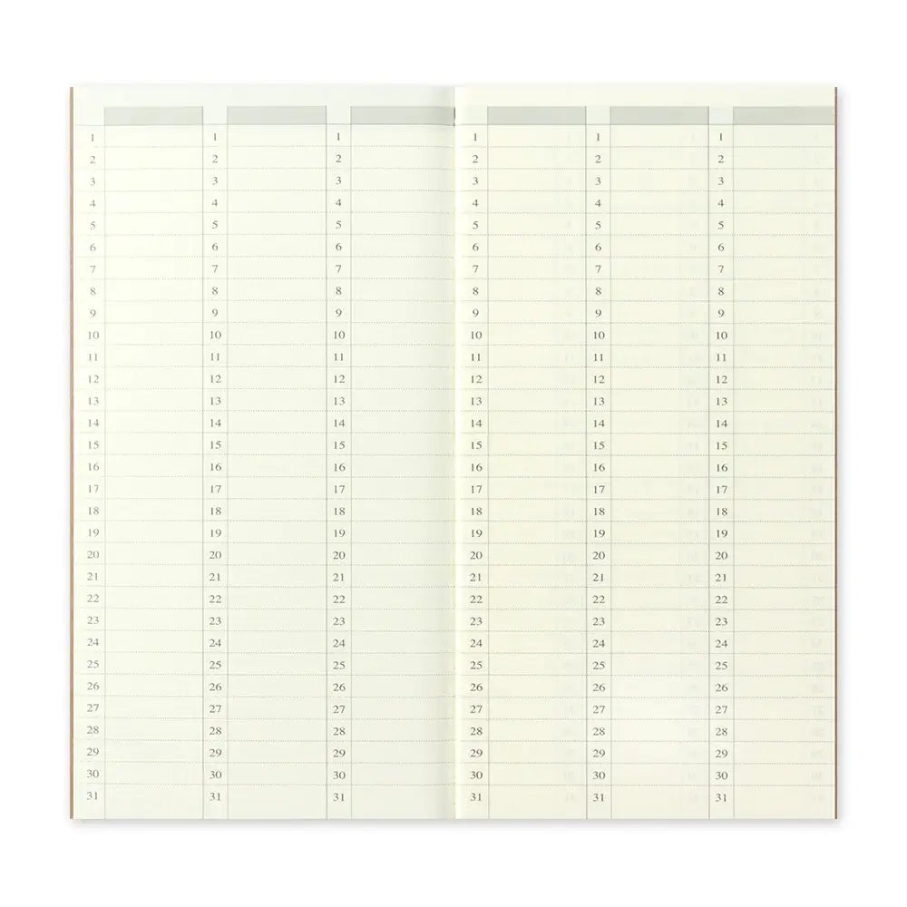 TRAVELER'S notebook Refill - Regular Size - 019 Free Weekly + Memo Planner