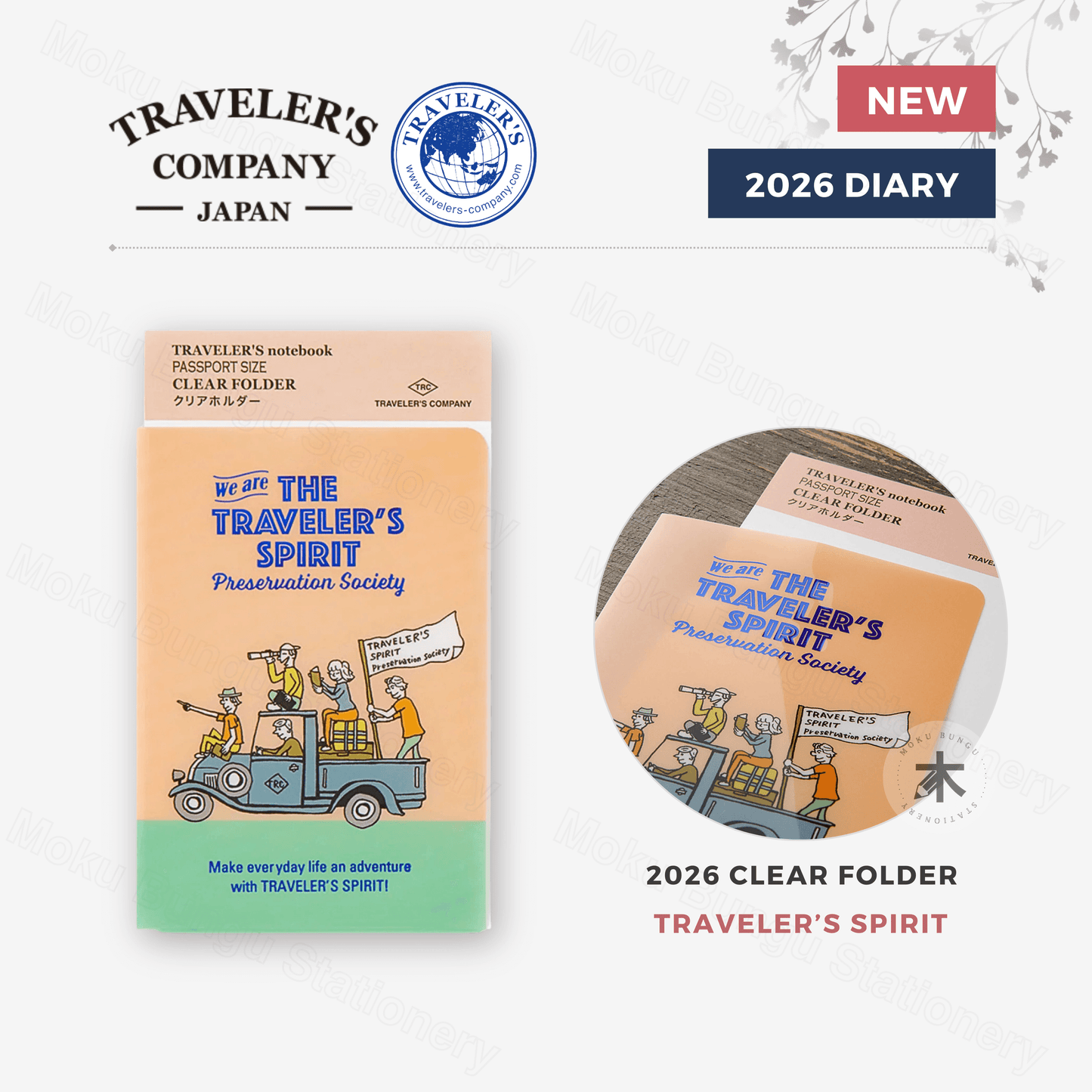 TRAVELER'S notebook Accessory - Passport Size - 2026 Diary - Clear Folder