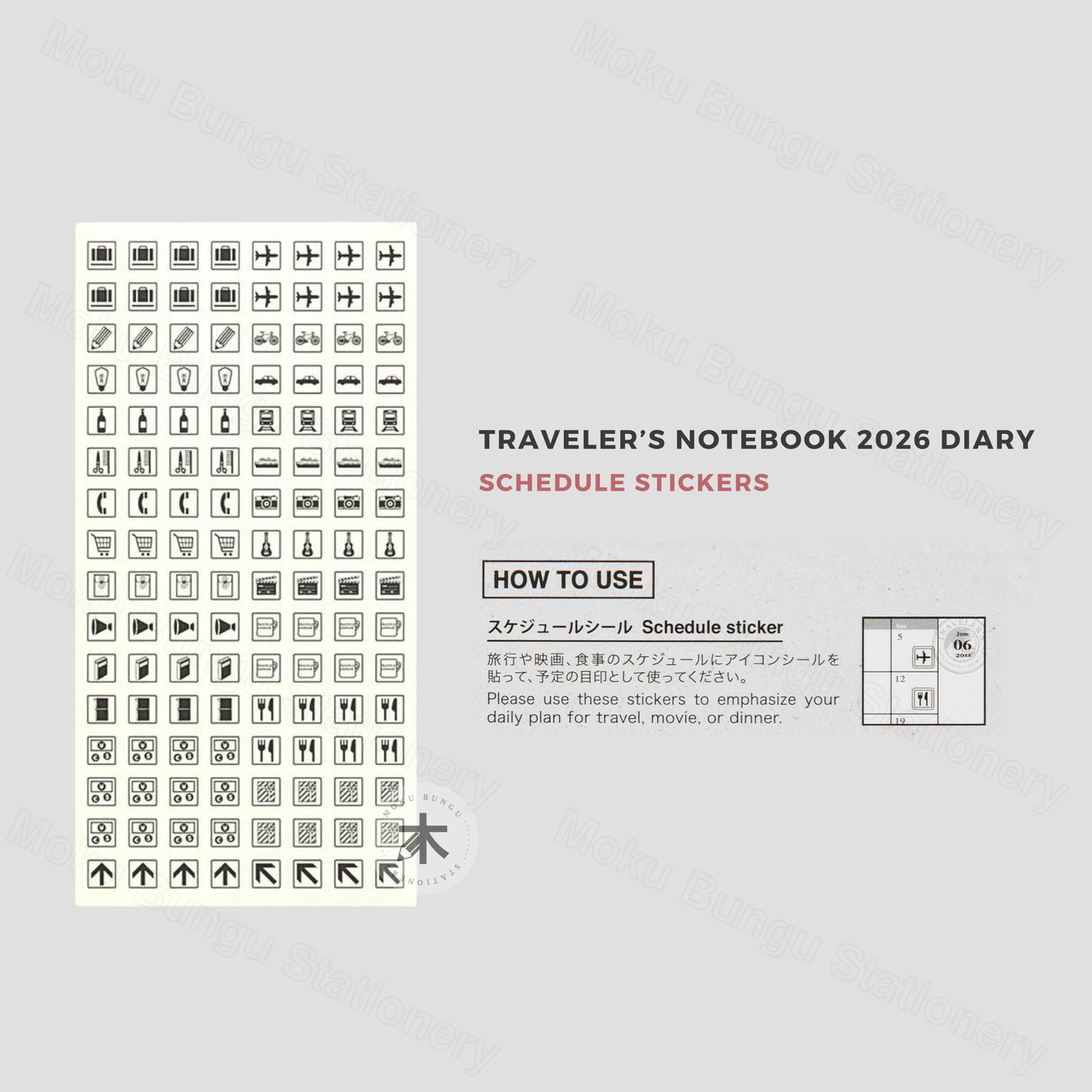 TRAVELER'S notebook Accessory - Regular & Passport Size - 2026 Diary - Sticker Set