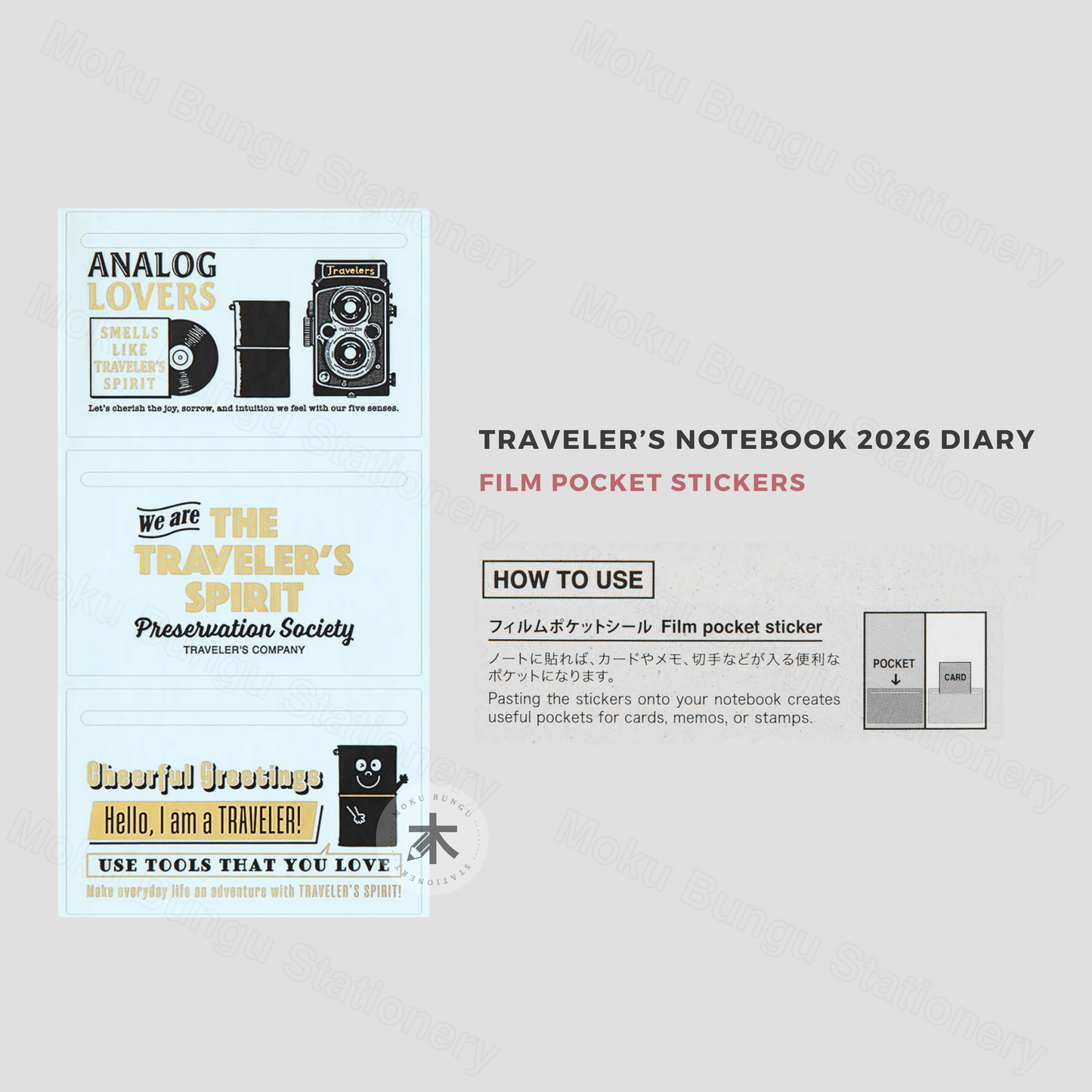 TRAVELER'S notebook Accessory - Regular & Passport Size - 2026 Diary - Sticker Set