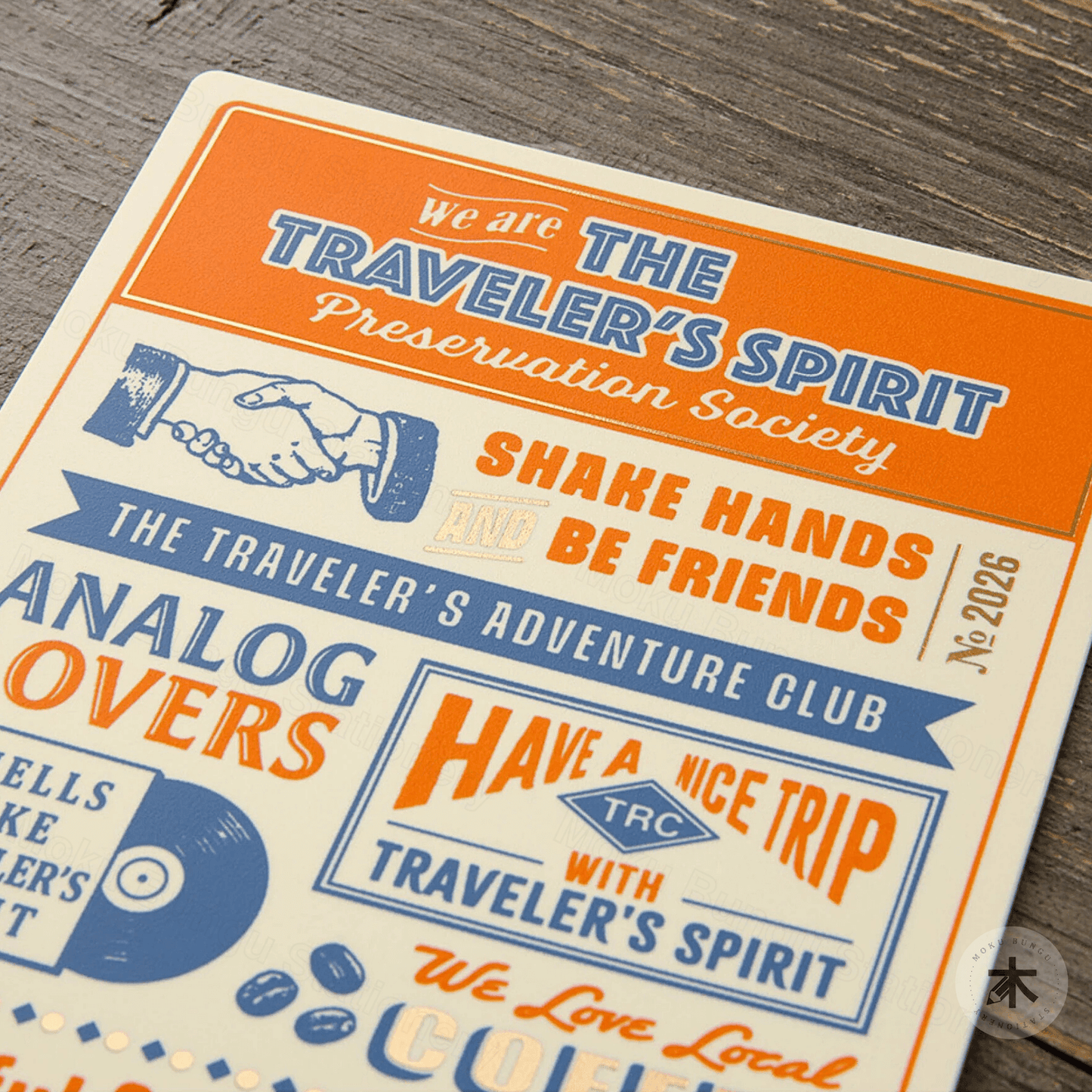 TRAVELER'S notebook Accessory - Regular Size - 2026 Diary - Backing Sheet