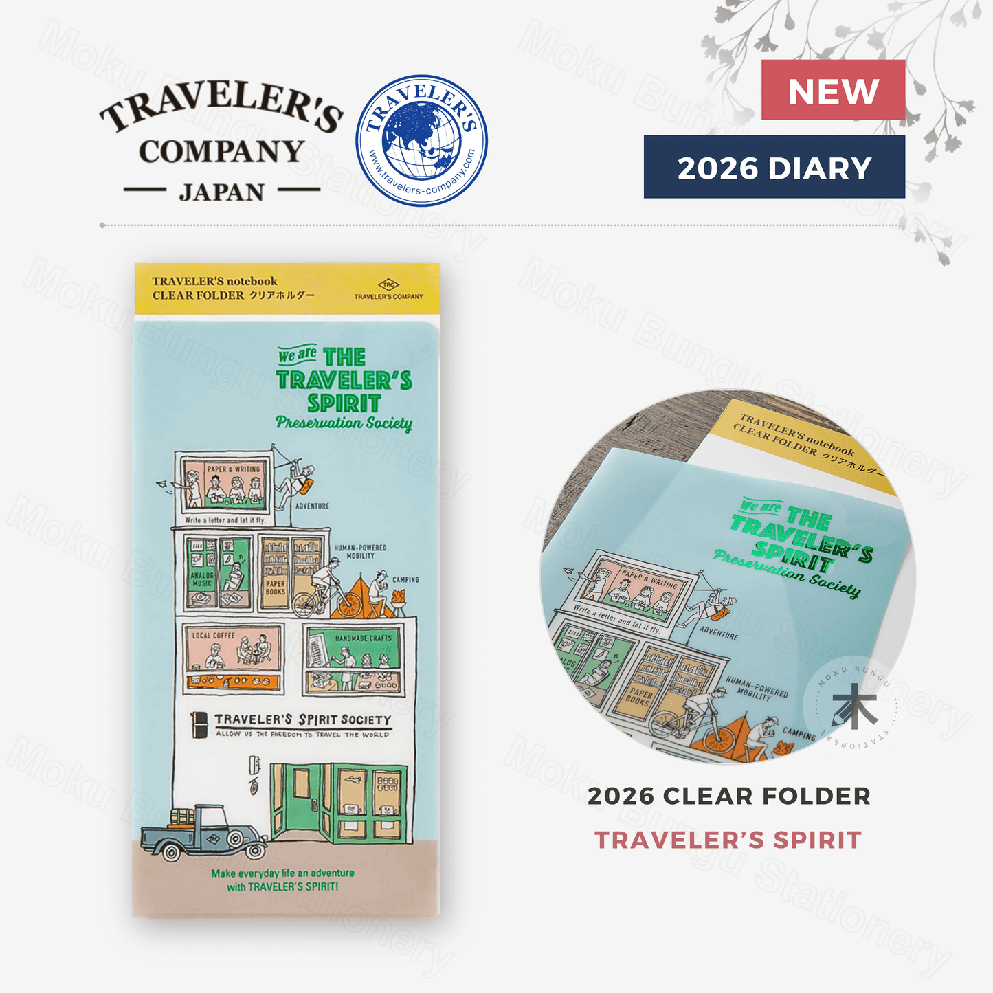 TRAVELER'S notebook Accessory - Regular Size - 2026 Diary - Clear Folder