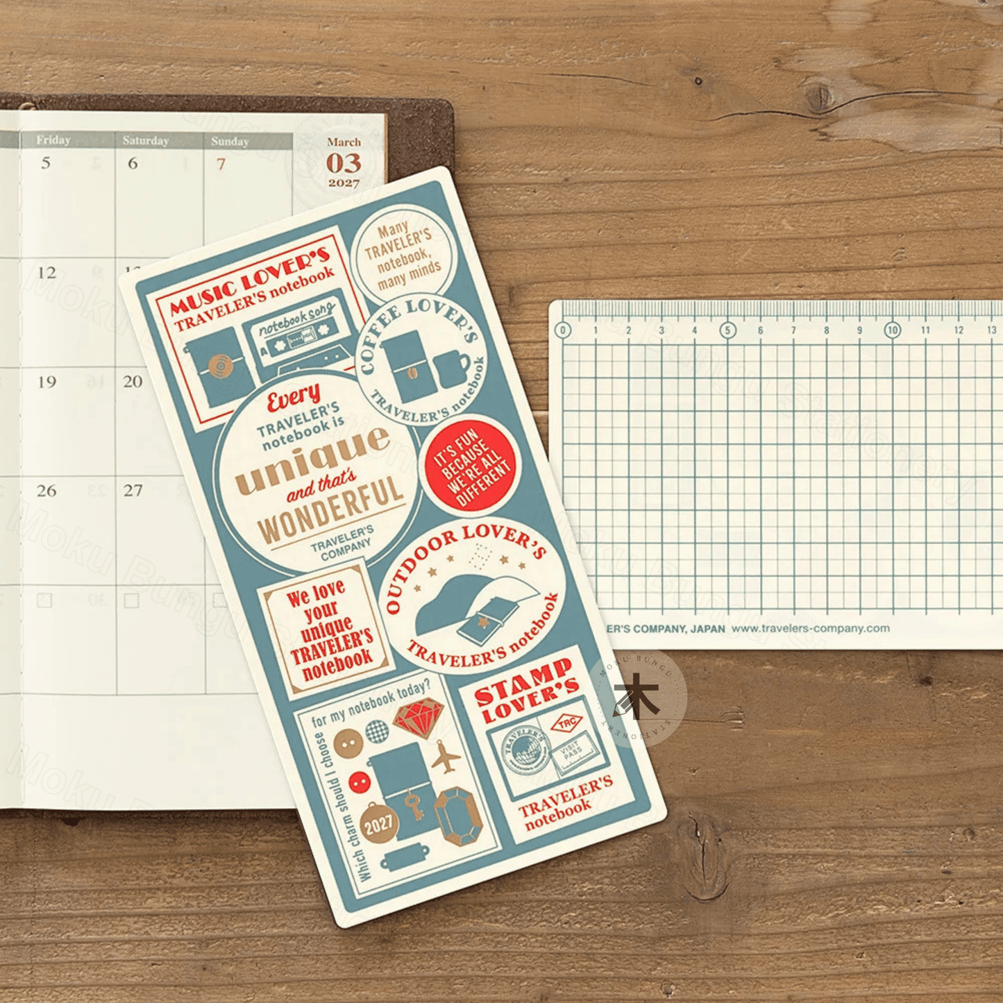 TRAVELER'S notebook Accessory - Regular Size - 2027 Diary - Backing Sheet