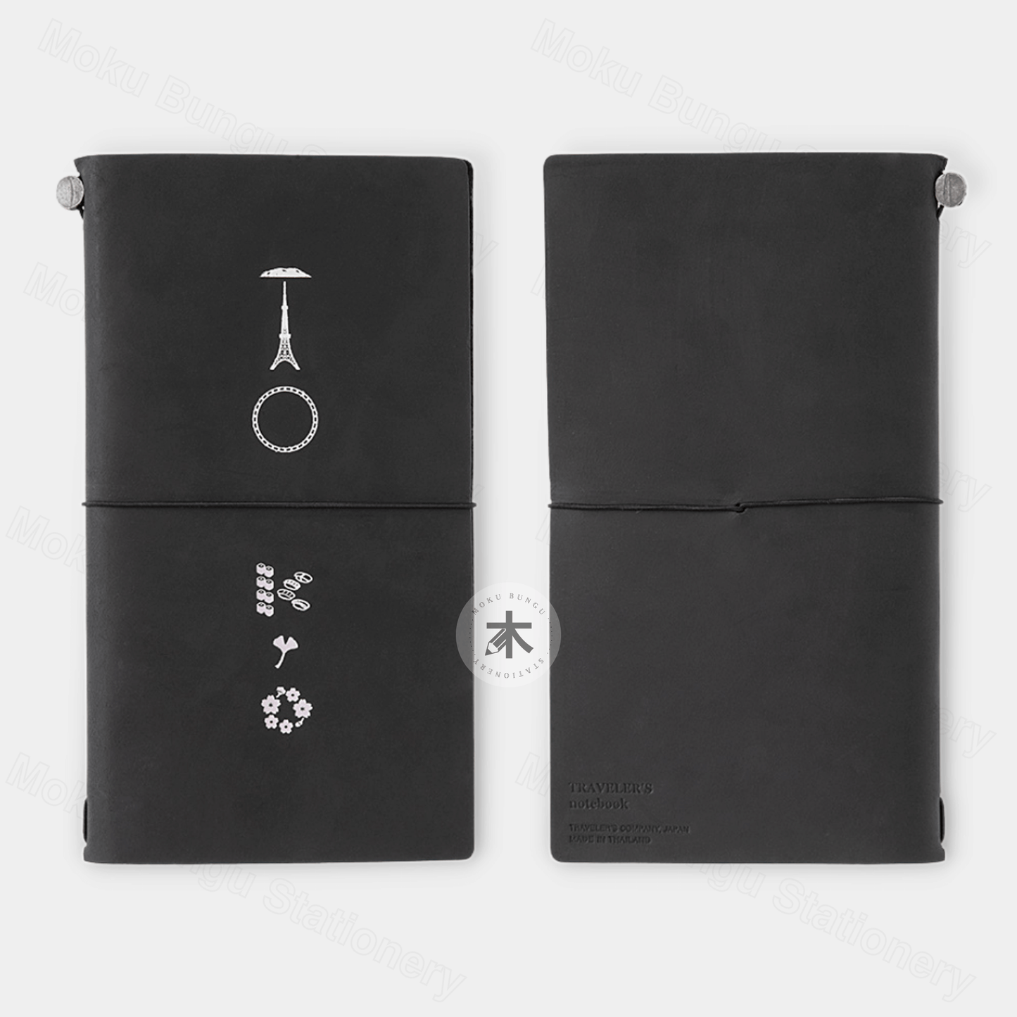 TRAVELER'S notebook Leather Cover Starter Kit - Regular Size - Black - Traveler's Town Limited - Tokyo