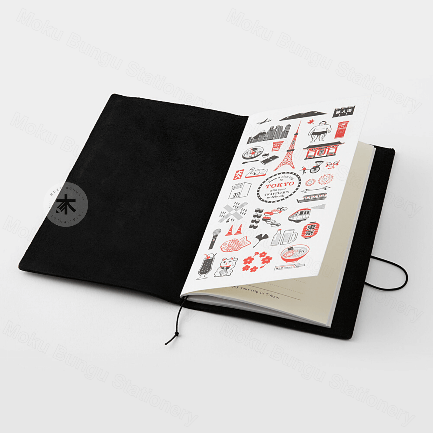 TRAVELER'S notebook Leather Cover Starter Kit - Regular Size - Black - Traveler's Town Limited - Tokyo