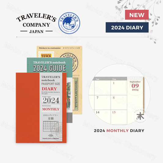 TRAVELER'S notebook Refill - Passport Size - 2024 Diary - Monthly Planner