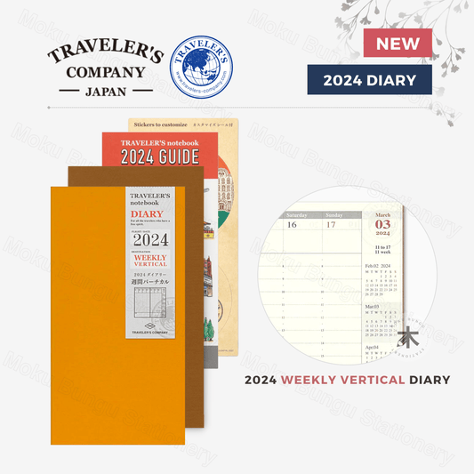 TRAVELER'S notebook Refill - Regular Size - 2024 Diary - Weekly Vertical Planner