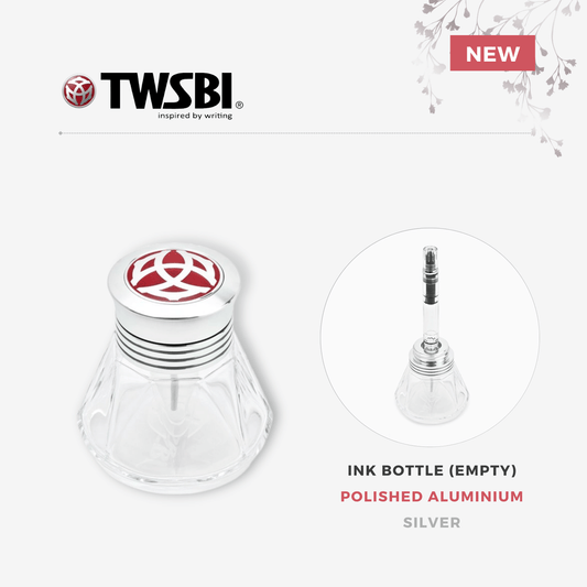TWSBI Diamond 50 Ink Bottle (Empty) - Polished Aluminium - Silver