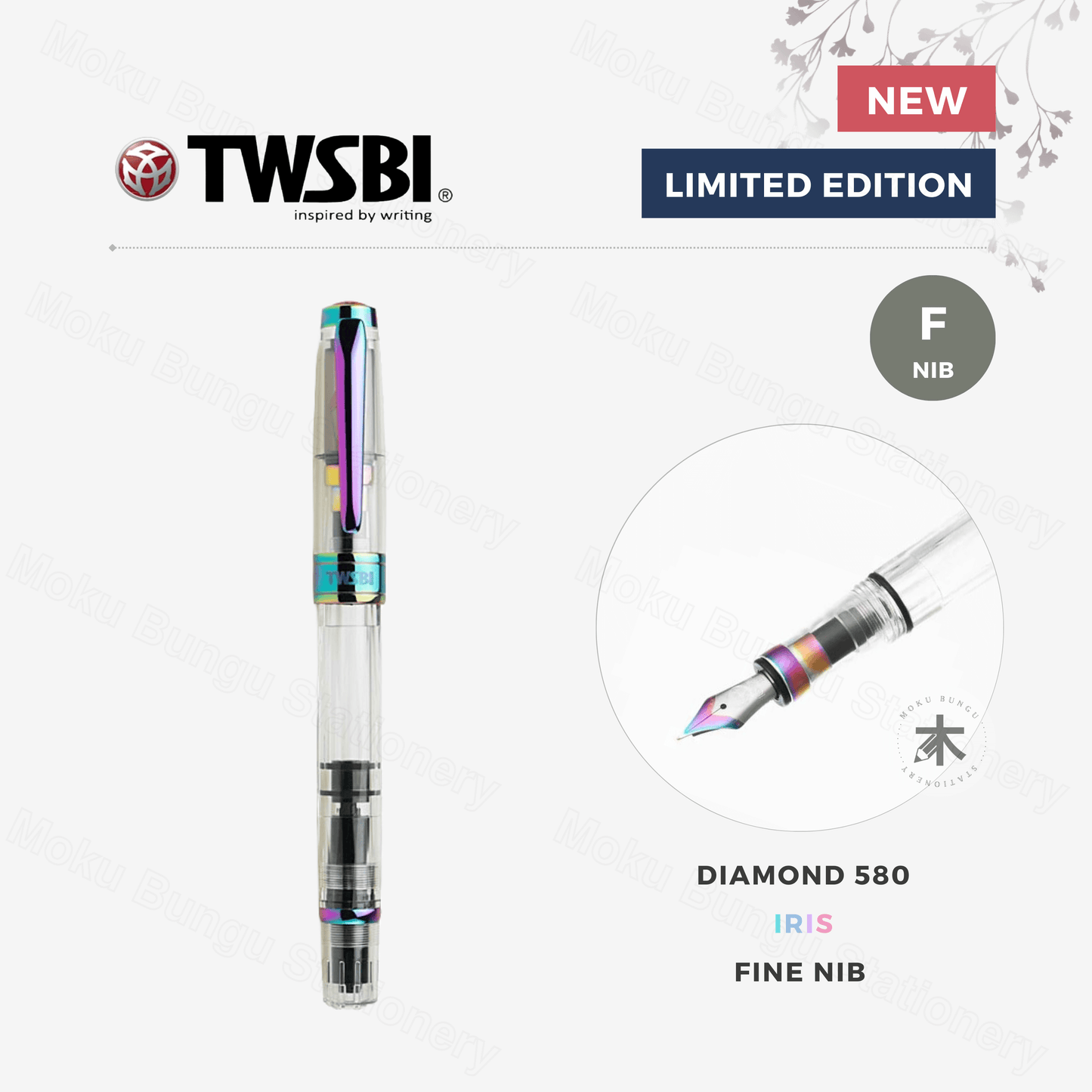 TWSBI Diamond 580 Fountain Pen - Iris - Fine Nib