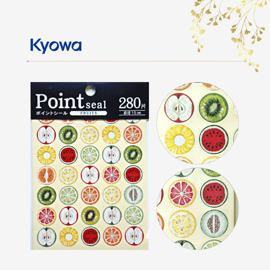 Kyowa - Point Seal - Decorative Round Stickers - Fruits