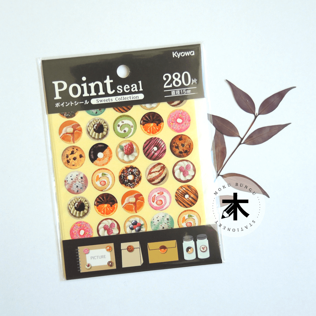 Kyowa - Point Seal - Decorative Round Stickers - Sweets Collection