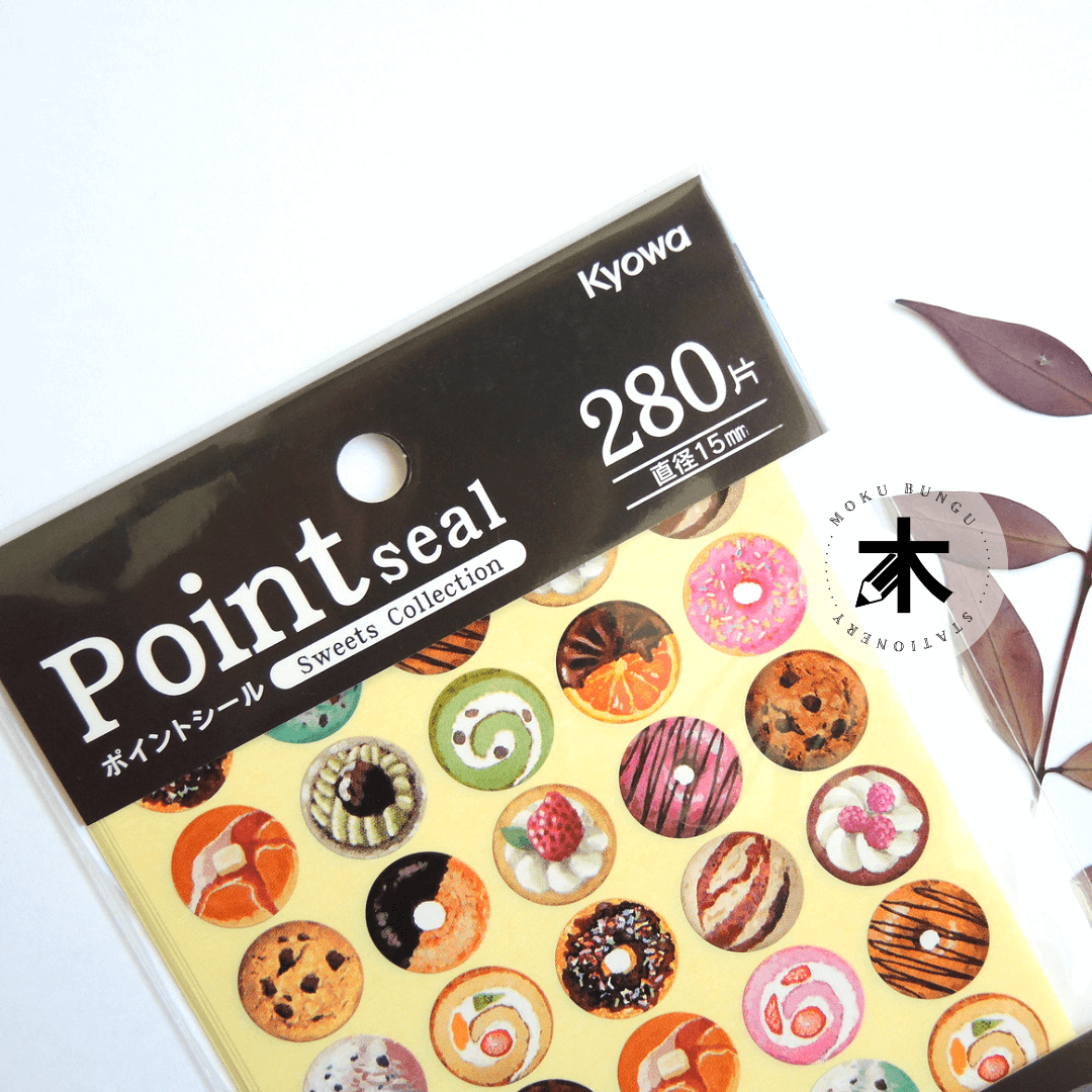 Kyowa - Point Seal - Decorative Round Stickers - Sweets Collection