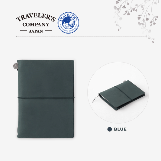 TRAVELER'S notebook Leather Cover Starter Kit - Passport Size - Blue