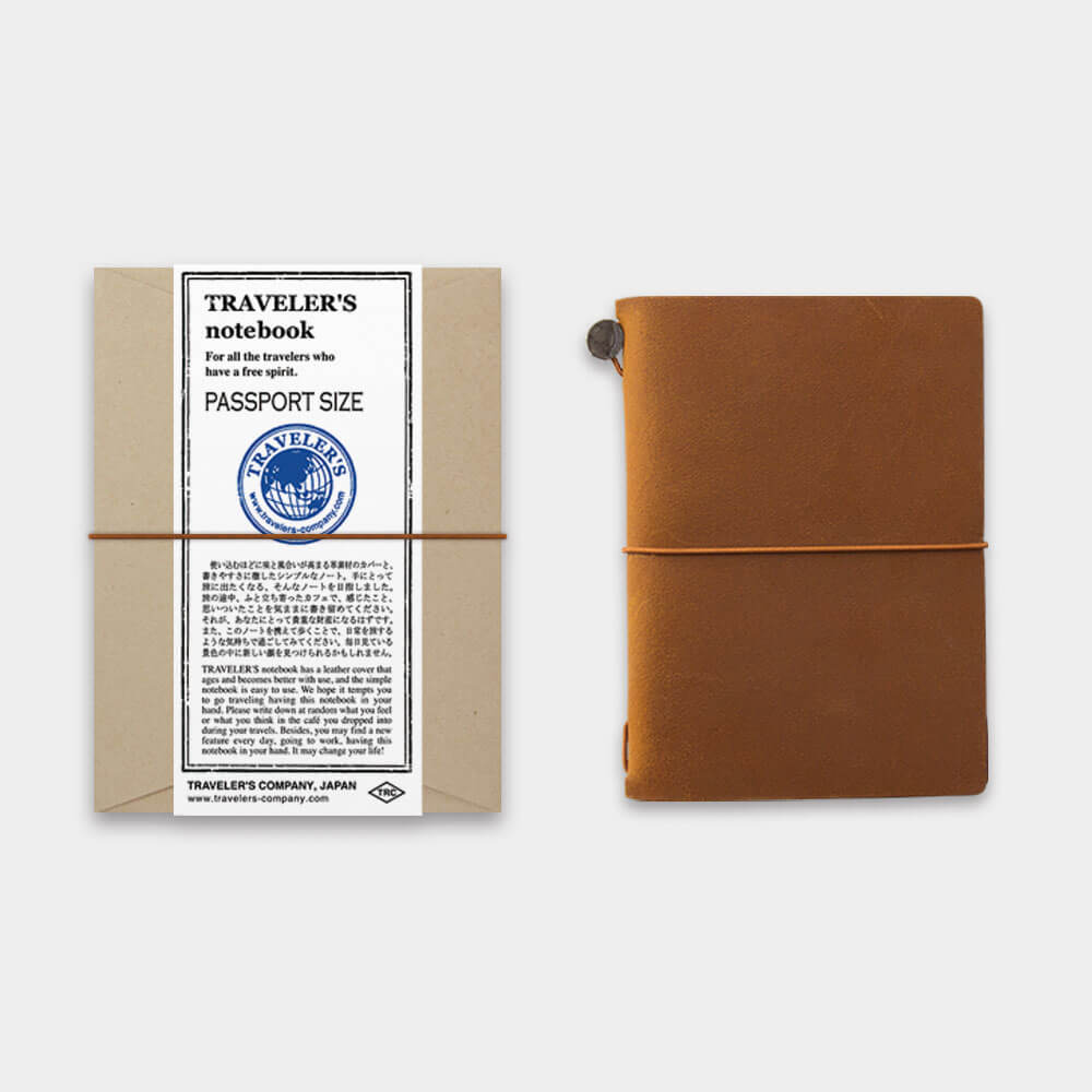 TRAVELER'S notebook Leather Cover Starter Kit - Passport Size - Camel