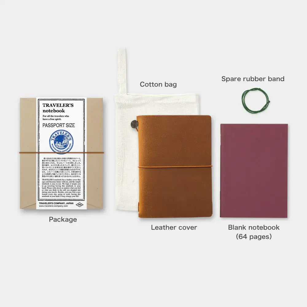 TRAVELER'S notebook Leather Cover Starter Kit - Passport Size - Camel