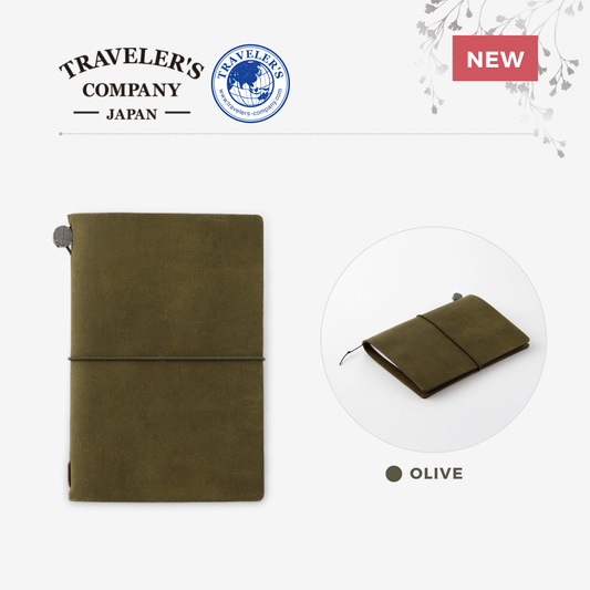 TRAVELER'S notebook Leather Cover Starter Kit - Passport Size - Olive