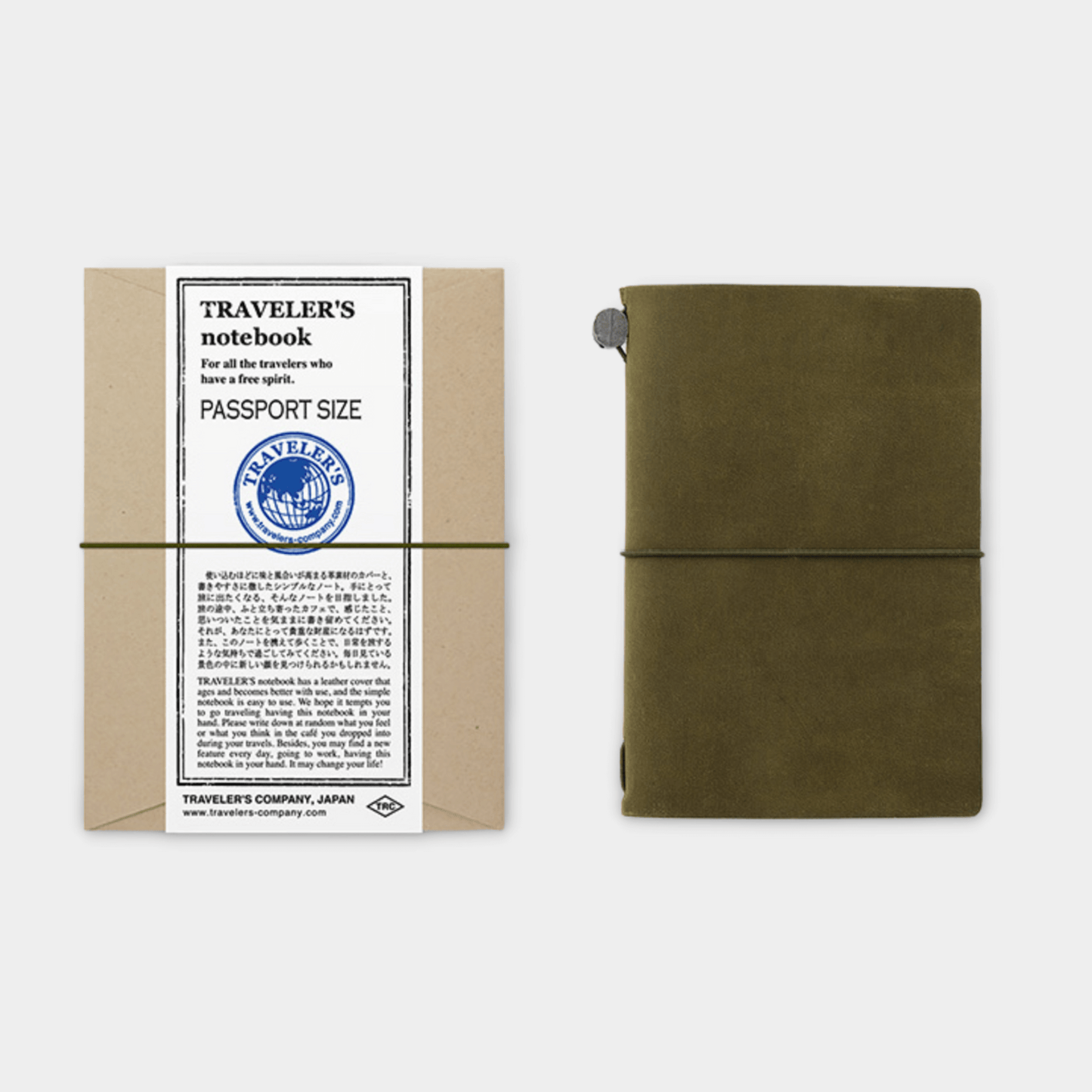 TRAVELER'S notebook Leather Cover Starter Kit - Passport Size - Olive