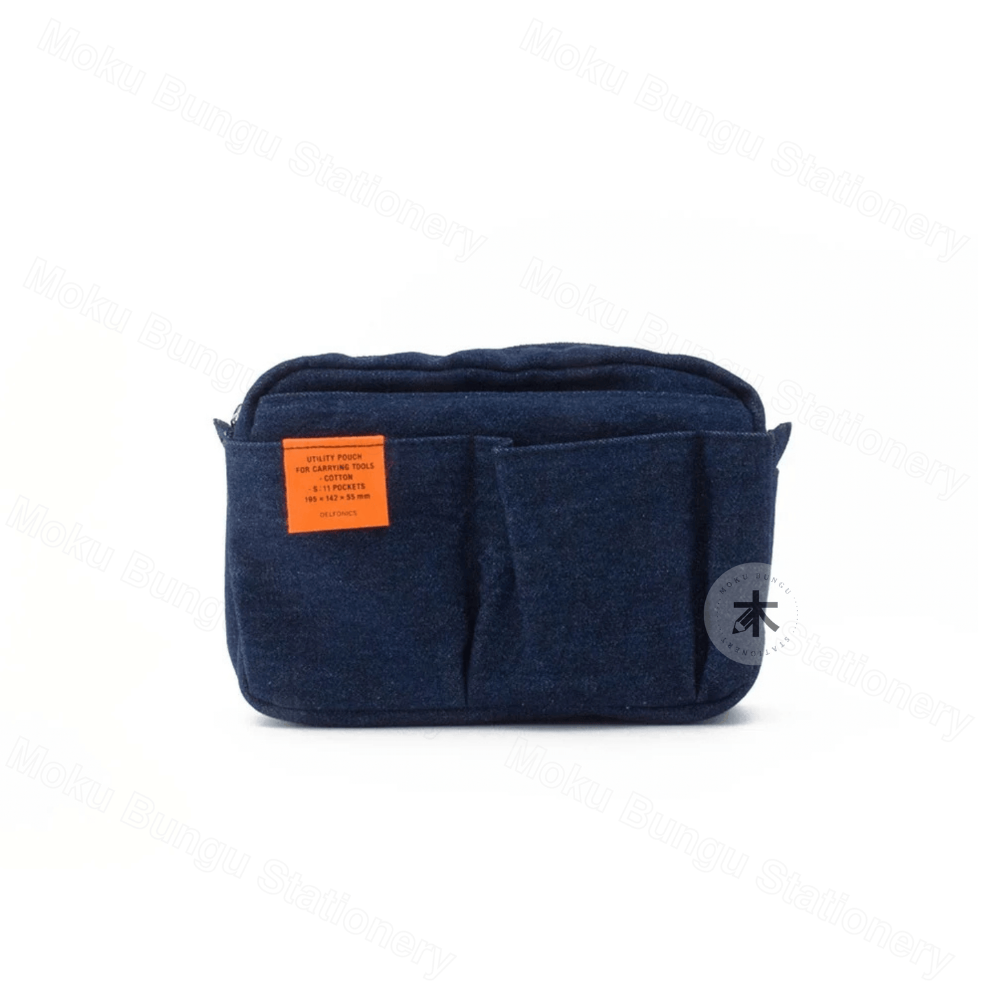 Delfonics - Utility Pouch - Inner Carrying Bag (S) - Dark Blue Denim x Orange
