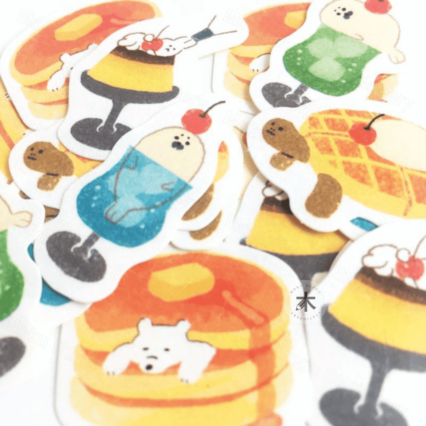 Furukawa Shiko - Washi Flake Stickers - Animal Sweets Studio Series - Cafe