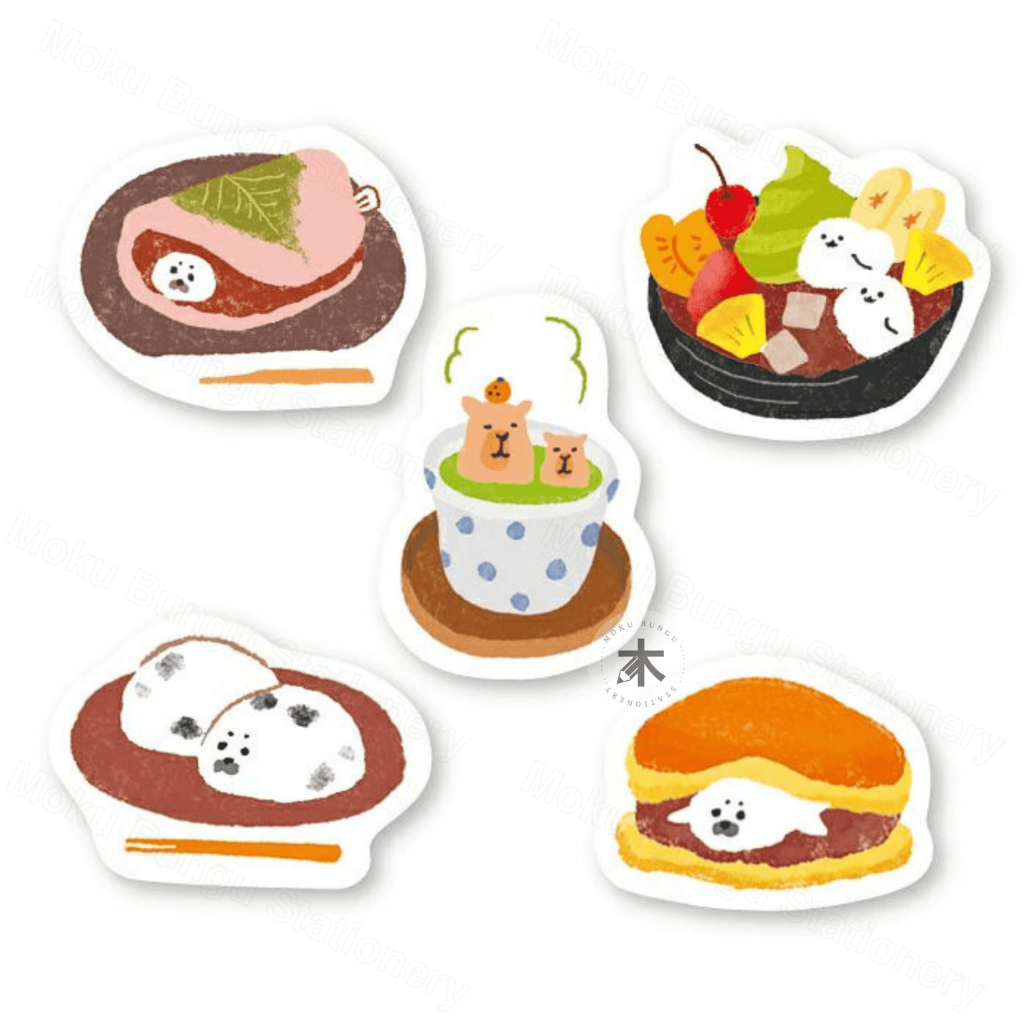 Furukawa Shiko - Washi Flake Stickers - Animal Sweets Studio Series - Japanese Sweets