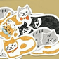 Furukawa Shiko - Washi Flake Stickers - Pochitto Series - Cat