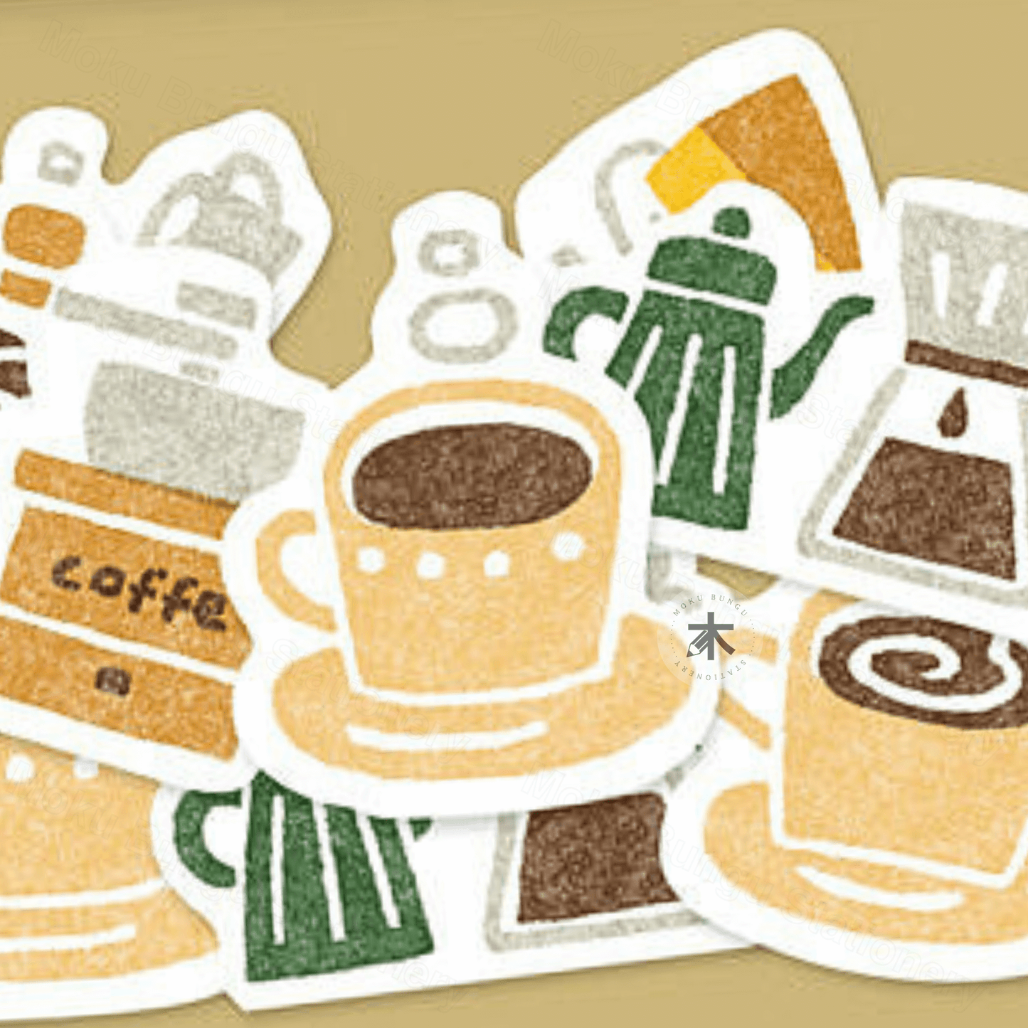 Furukawa Shiko - Washi Flake Stickers - Pochitto Series - Coffee