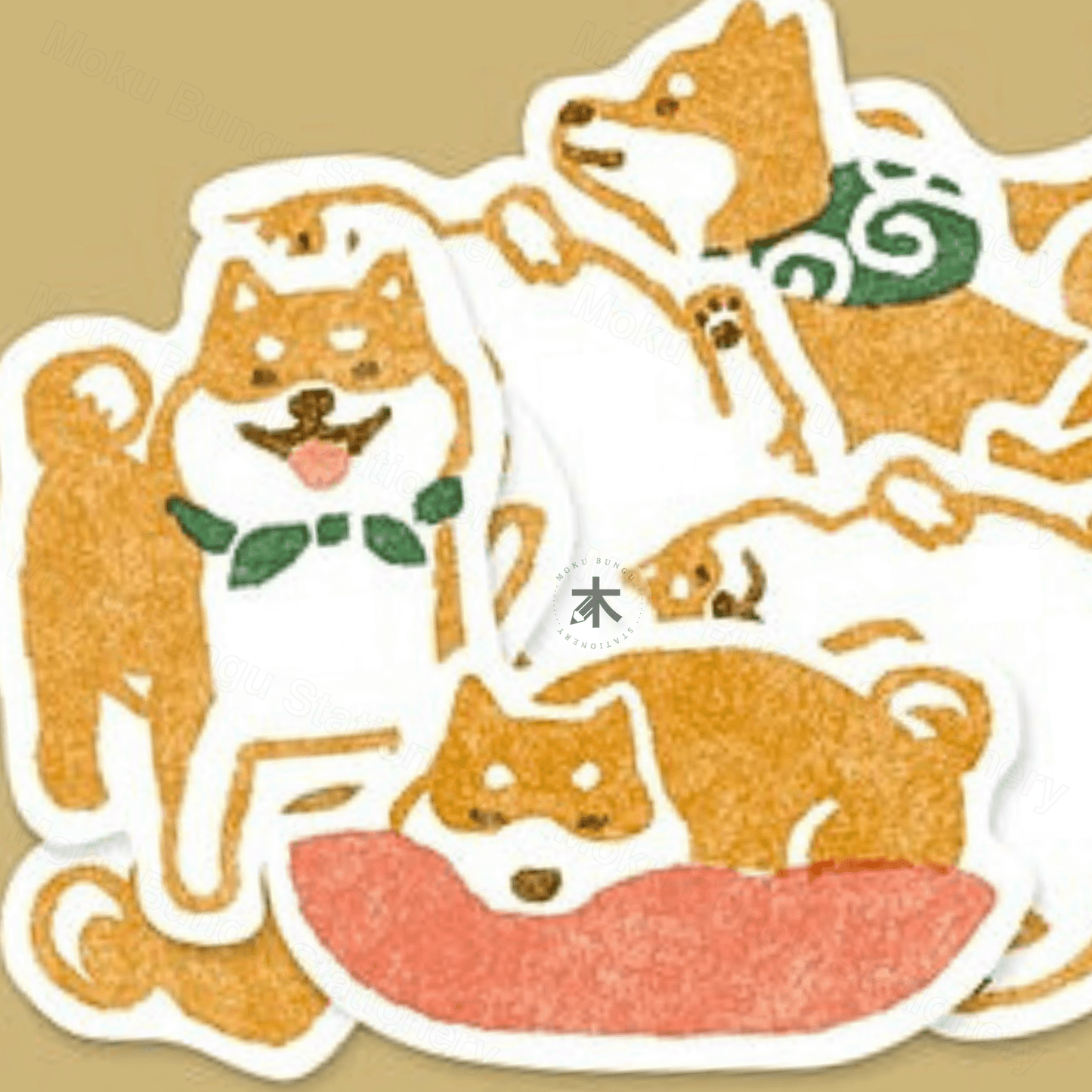 Furukawa Shiko - Washi Flake Stickers - Pochitto Series - Shiba Inu